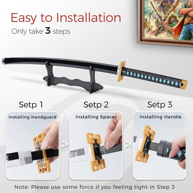 Cold Blade Demon Katana - 41 Inch Anime Replica with Belt and Stand - Durable Sword Perfect for Cosplay - Nichirin Sword with Authentic Design - Image 5